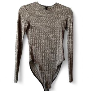 Forever 21 Gray Ribbed Bodysuit
